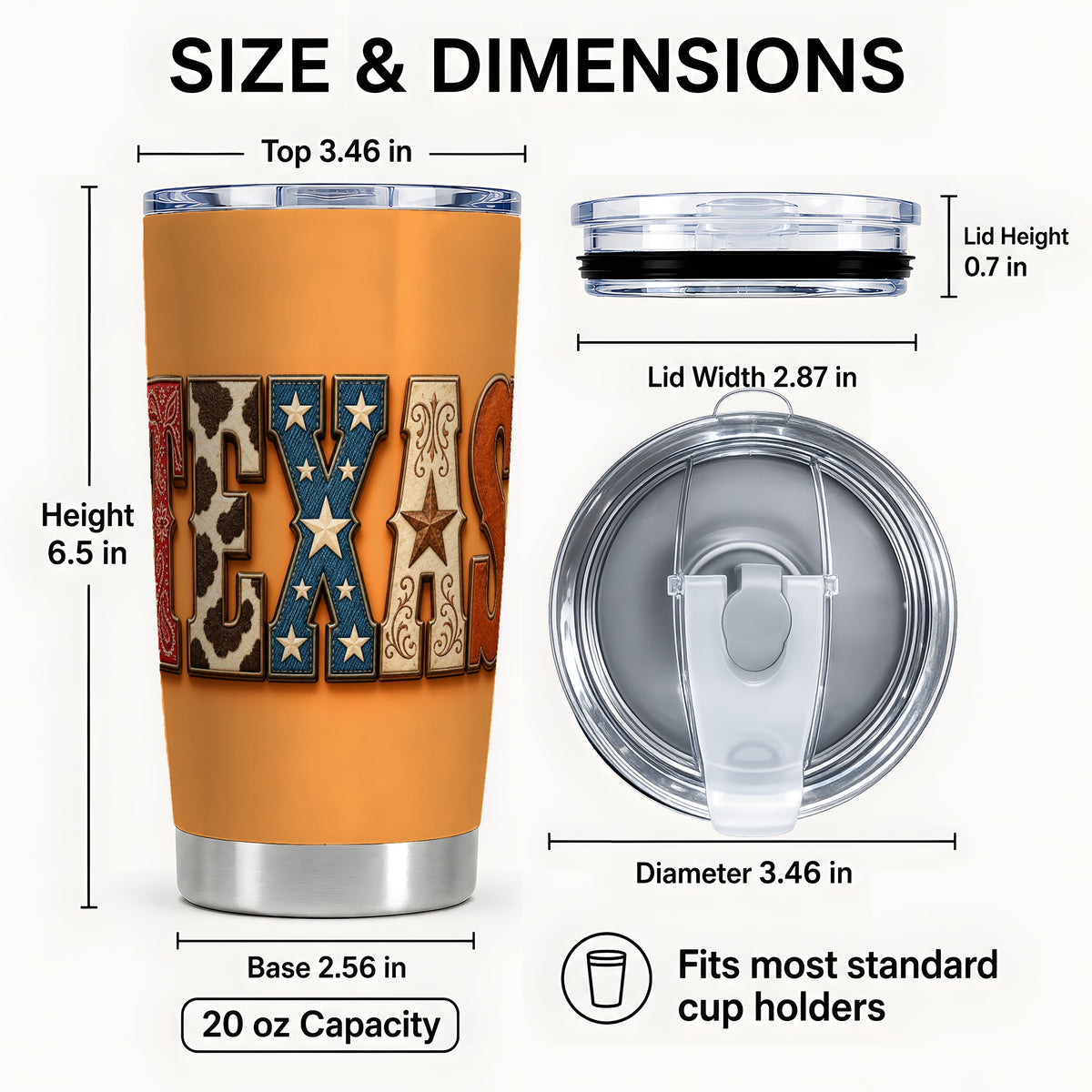 #pl[20oz|Steel] Texas Rustic Tumbler 20oz, Western Tumbler, Stainless Steel Travel Cup