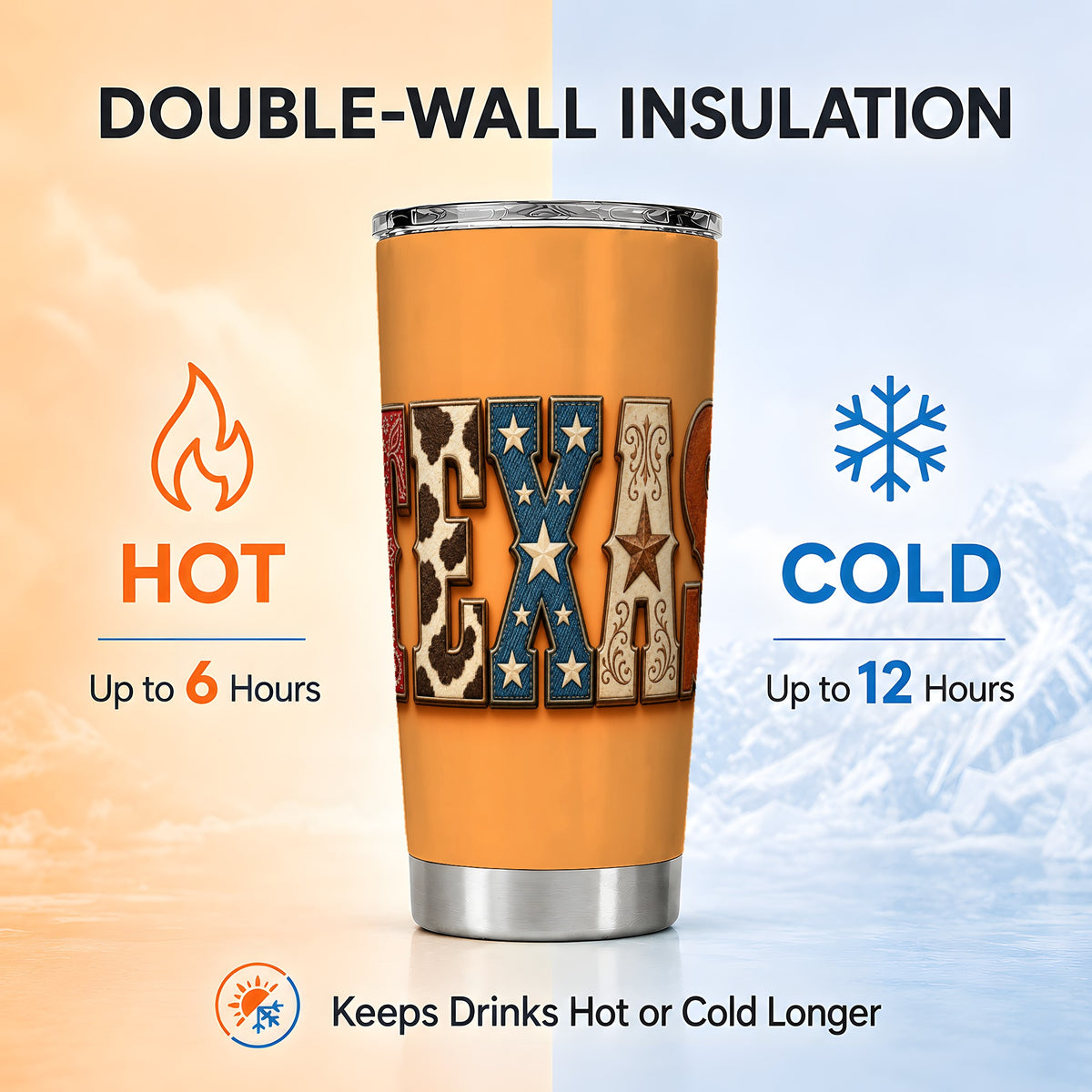 #pl[20oz|Steel] Texas Rustic Tumbler 20oz, Western Tumbler, Stainless Steel Travel Cup