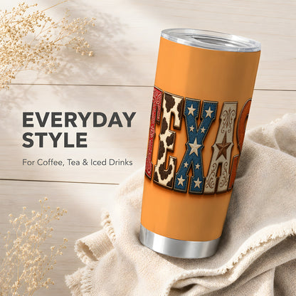#pl[20oz|Steel] Texas Rustic Tumbler 20oz, Western Tumbler, Stainless Steel Travel Cup