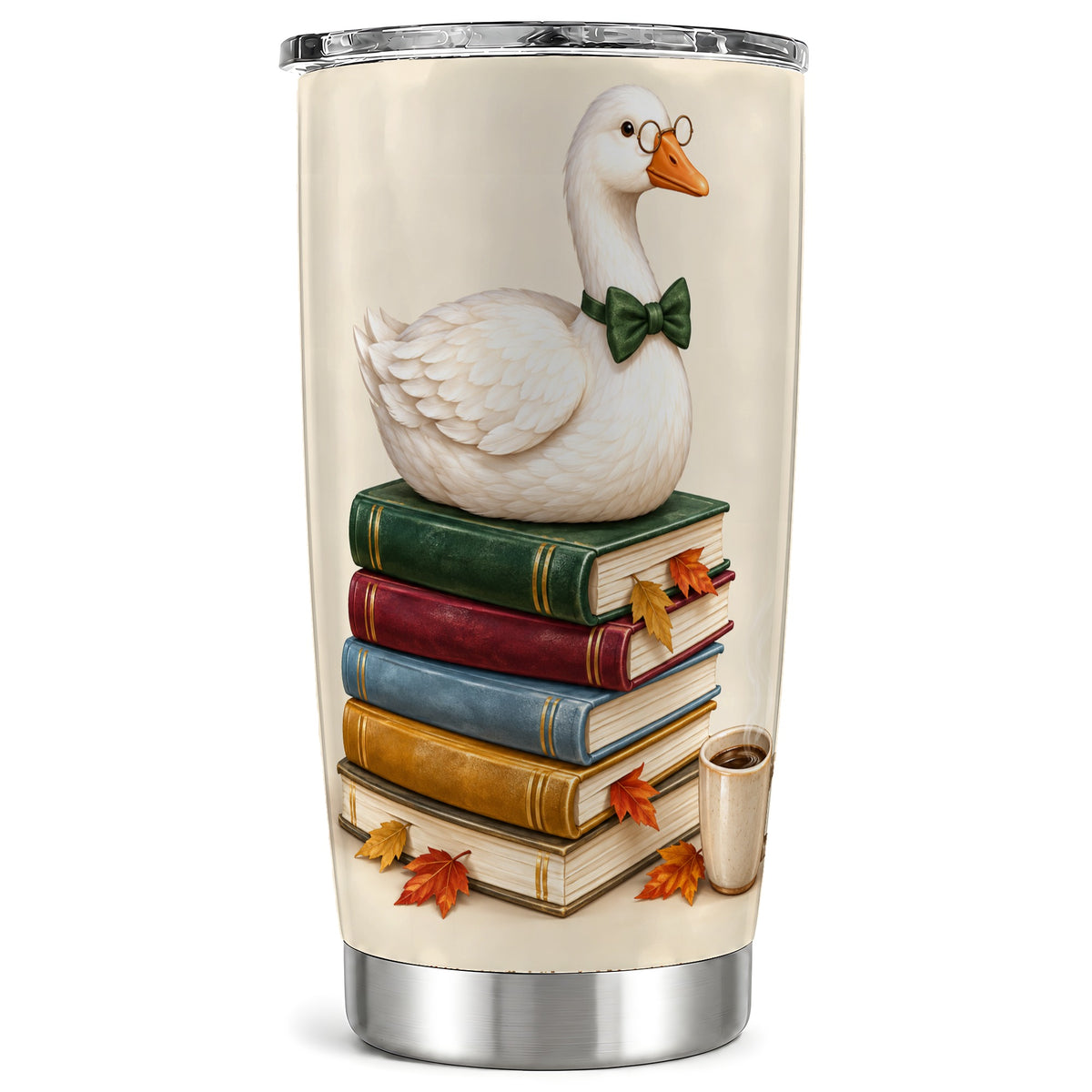 Bookish Goose Tumbler 20oz, Autumn Stainless Steel Travel Cup