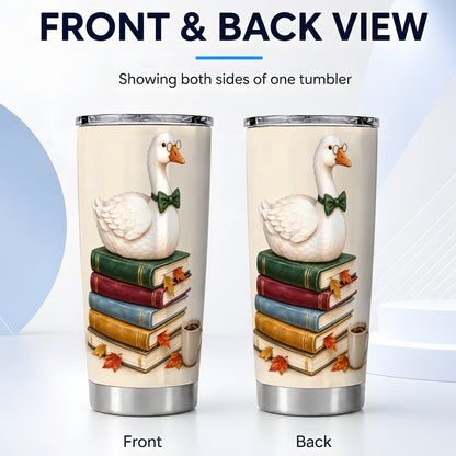 #pl[20oz|Steel] Bookish Goose Tumbler 20oz, Autumn Stainless Steel Travel Cup