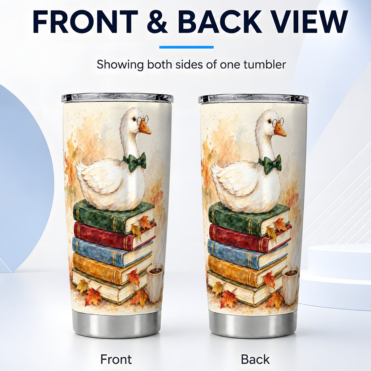 #pl[20oz|Steel] Watercolor Book Bird 20oz Tumbler, Autumn Stainless Steel Travel Cup