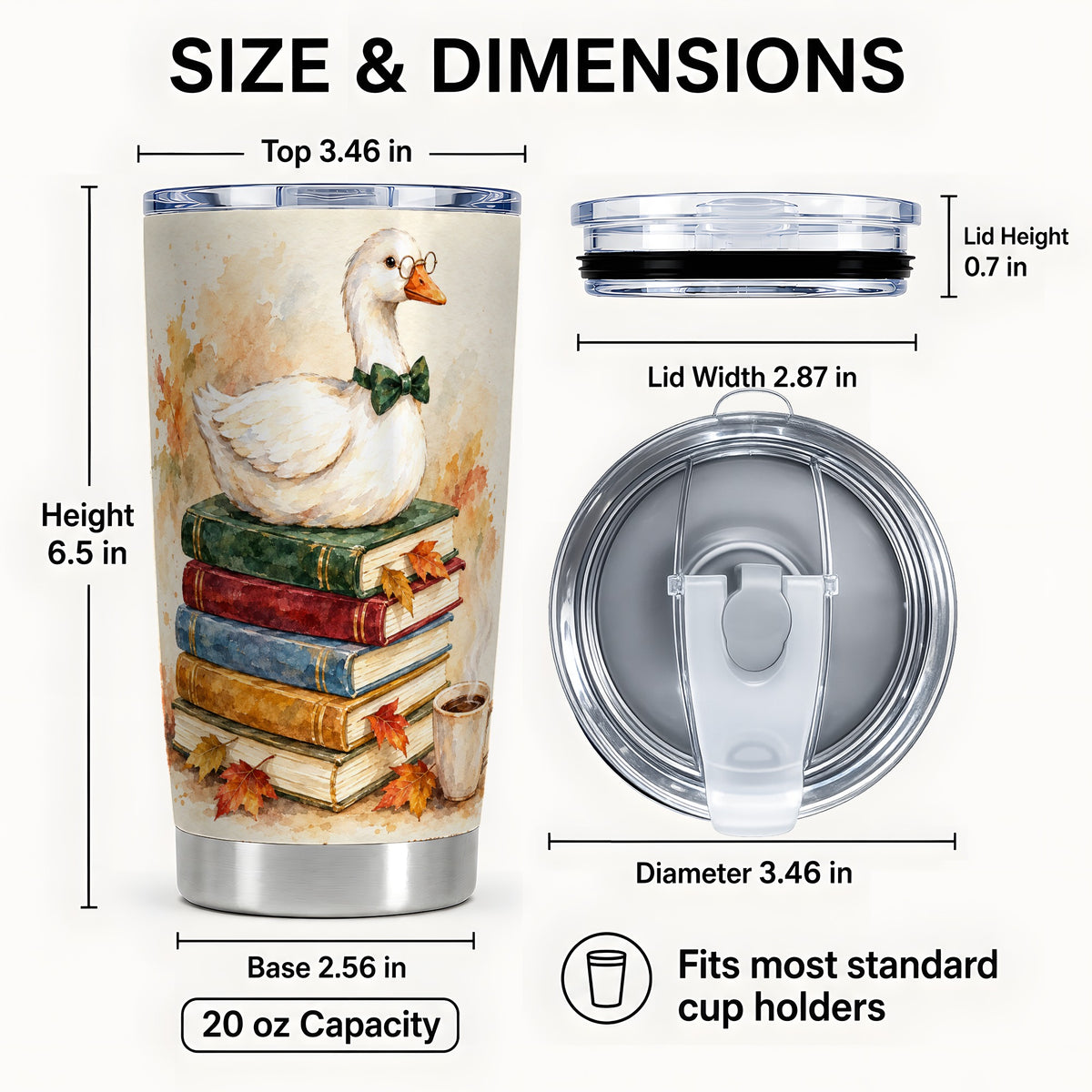 #pl[20oz|Steel] Watercolor Book Bird 20oz Tumbler, Autumn Stainless Steel Travel Cup