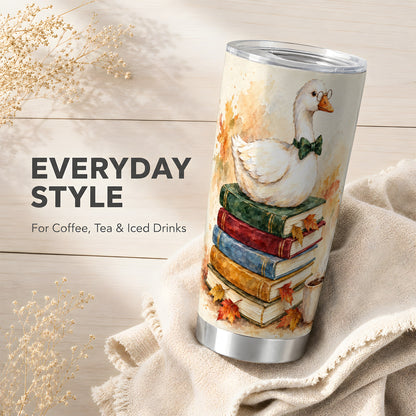 #pl[20oz|Steel] Watercolor Book Bird 20oz Tumbler, Autumn Stainless Steel Travel Cup