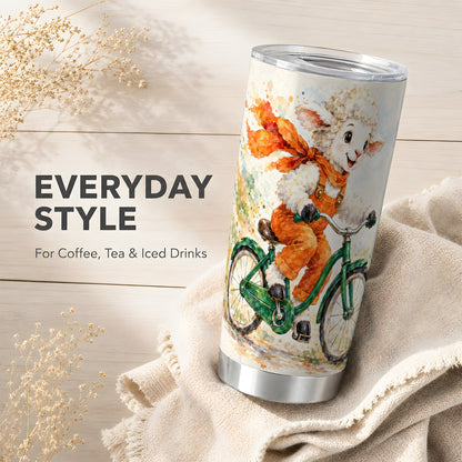 #pl[20oz|Steel] Watercolor Lamb Tumbler 20oz, Sheep Tumbler, Stainless Steel Travel Cup