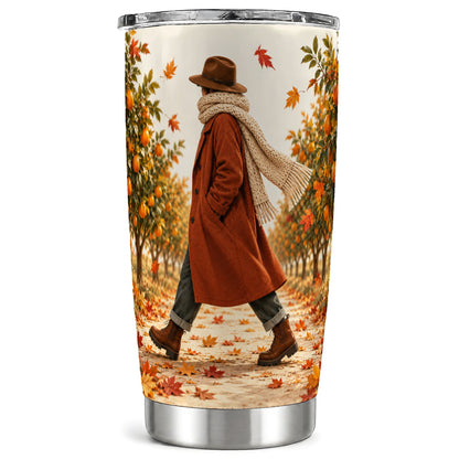 Autumn Orchard Tumbler 20oz, Citrus Tumbler, Stainless Steel Travel Cup