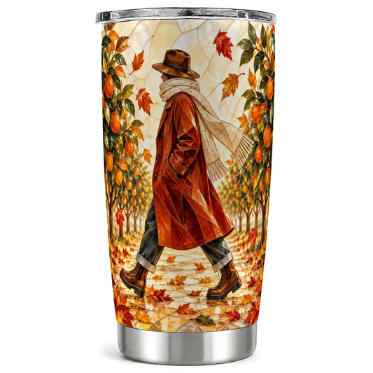 Stained Glass Tumbler 20oz, Citrus Tumbler, Stainless Steel Travel Cup