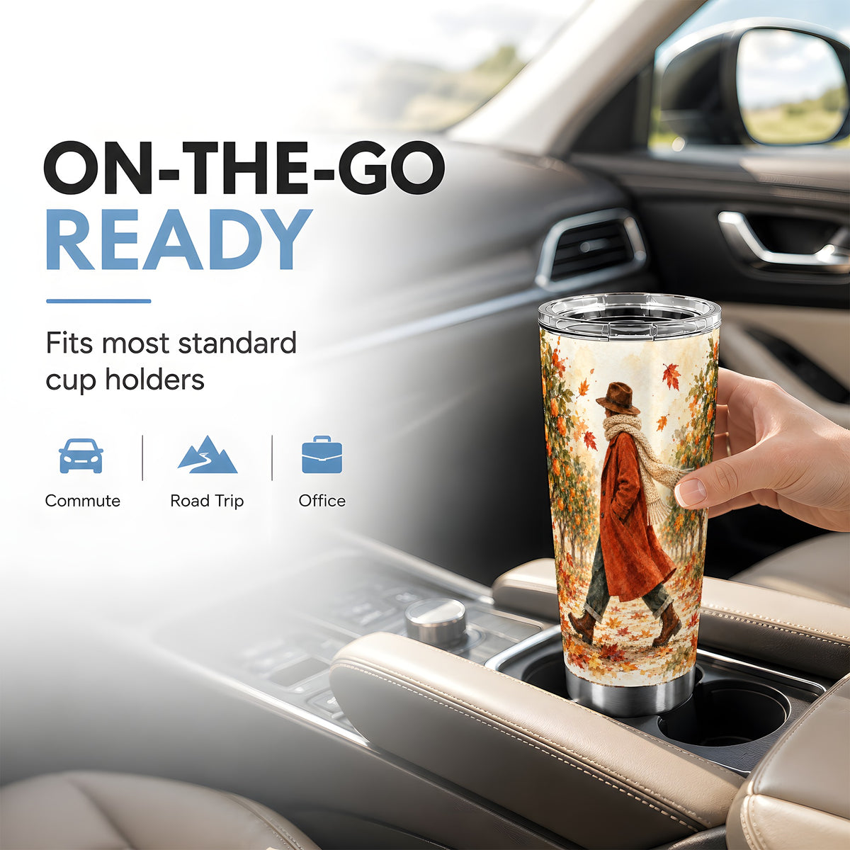 #pl[20oz|Steel] Watercolor Orchard Tumbler 20oz, Citrus Tumbler, Stainless Steel Travel Cup
