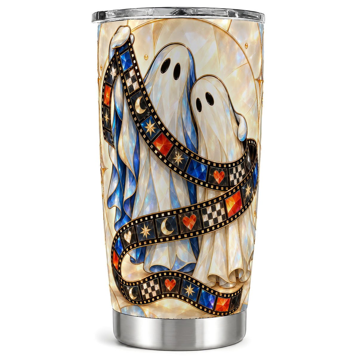 Gemstone Ghost Film Tumbler 20oz, Spooky Stainless Steel Travel Cup
