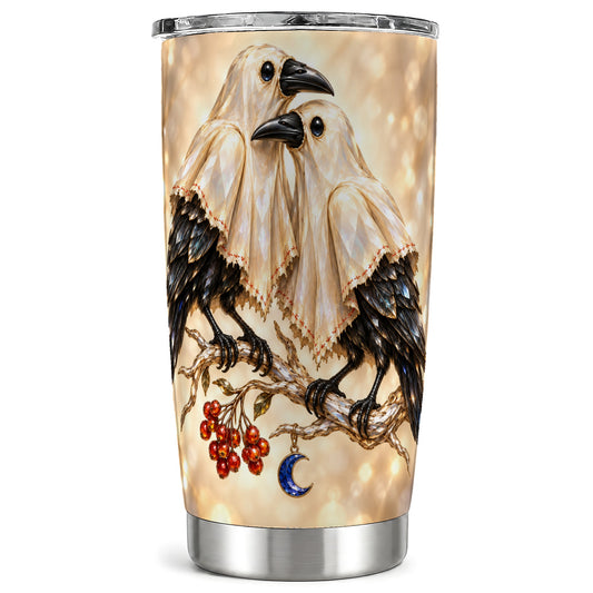 Crystal Raven Tumbler 20oz, Bird Tumbler, Stainless Steel Travel Cup