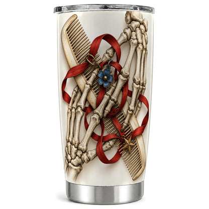 Skeleton Hands Tumbler 20oz, Hair Comb Tumbler, Stainless Steel Travel Cup