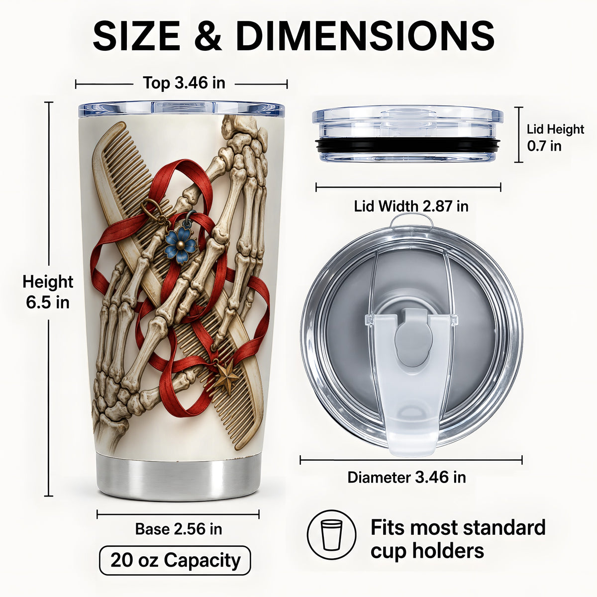 #pl[20oz|Steel] Skeleton Hands Tumbler 20oz, Hair Comb Tumbler, Stainless Steel Travel Cup