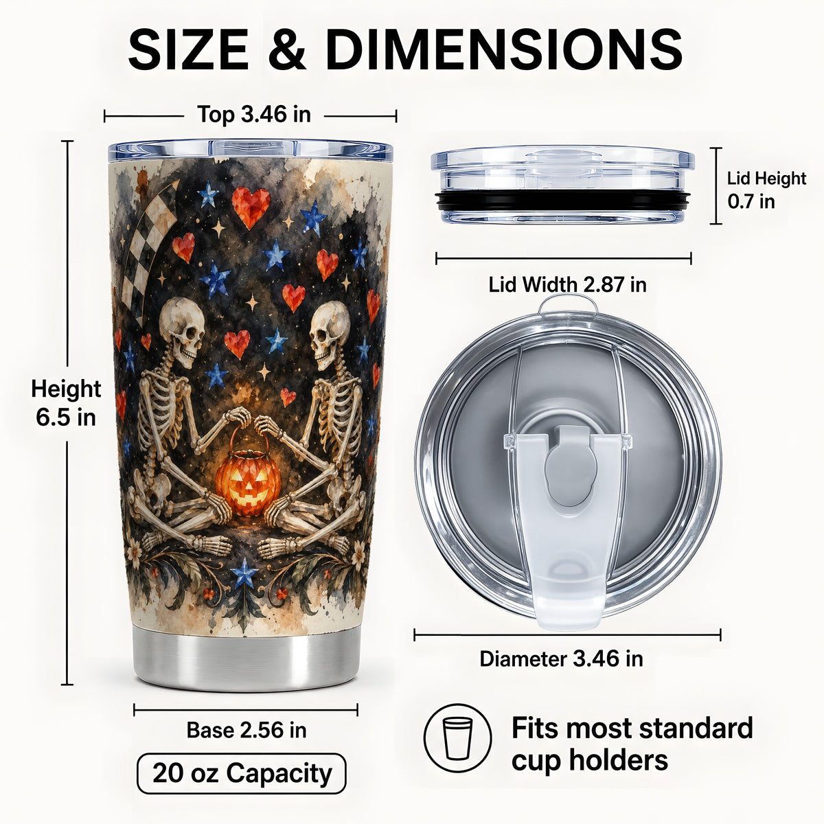 #pl[20oz|Steel] Skeleton Halloween Tumbler 20oz, Spooky Tumbler, Steel Travel Cup