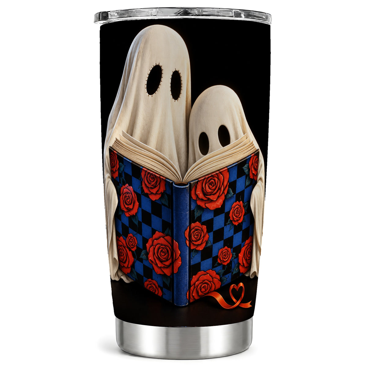 Ghost Reading Tumbler 20oz, Bookish Tumbler, Steel Travel Cup