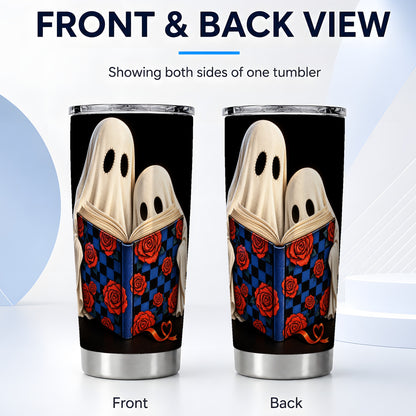 #pl[20oz|Steel] Ghost Reading Tumbler 20oz, Bookish Tumbler, Steel Travel Cup
