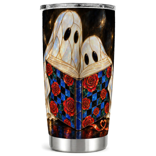Ghost Readers Tumbler 20oz, Floral Tumbler, Stainless Steel Travel Cup