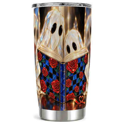 Crystal Ghost Tumbler 20oz, Rose Book Tumbler, Stainless Steel Travel Cup