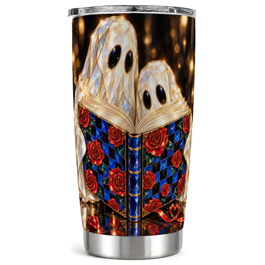 Jewel Ghost Tumbler 20oz, Rose Book Tumbler, Stainless Steel Travel Cup