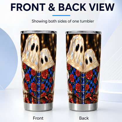 #pl[20oz|Steel] Jewel Ghost Tumbler 20oz, Rose Book Tumbler, Stainless Steel Travel Cup