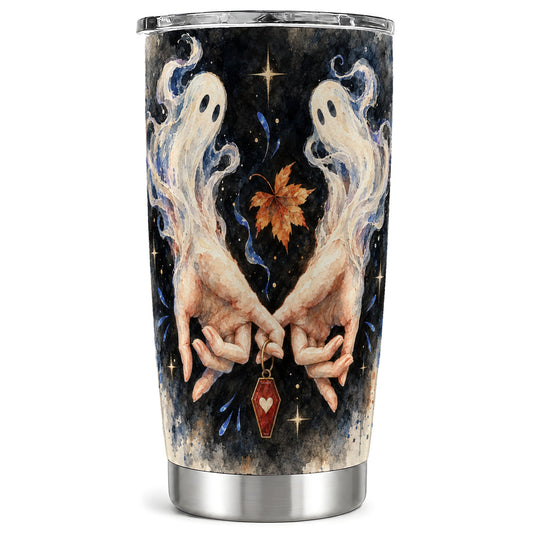 Watercolor Ghost 20oz Tumbler, Autumn Tumbler, Stainless Steel Travel Cup