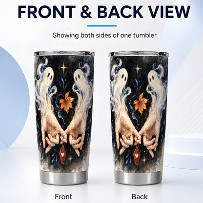 #pl[20oz|Steel] Watercolor Ghost 20oz Tumbler, Autumn Tumbler, Stainless Steel Travel Cup