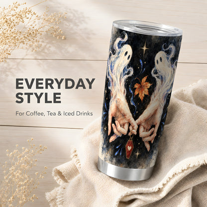 #pl[20oz|Steel] Watercolor Ghost 20oz Tumbler, Autumn Tumbler, Stainless Steel Travel Cup