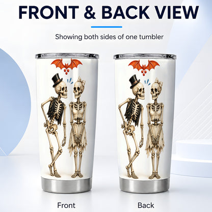 #pl[20oz|Steel] Skeleton Couple 20oz Tumbler, Gothic Tumbler, Stainless Steel Travel Cup