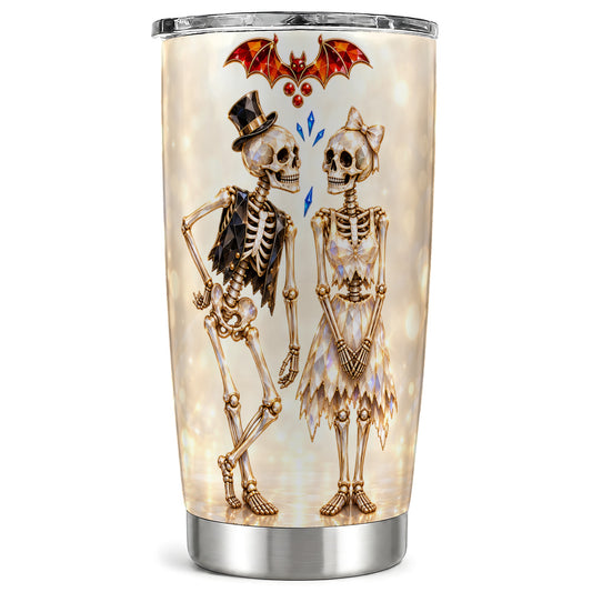 Glowing Skeleton 20oz Tumbler, Gothic Tumbler, Stainless Steel Travel Cup
