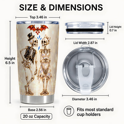 #pl[20oz|Steel] Glowing Skeleton 20oz Tumbler, Gothic Tumbler, Stainless Steel Travel Cup