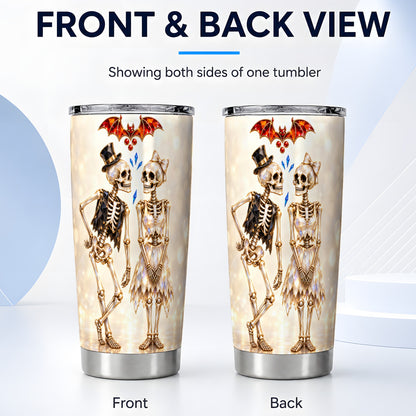 #pl[20oz|Steel] Glowing Skeleton 20oz Tumbler, Gothic Tumbler, Stainless Steel Travel Cup