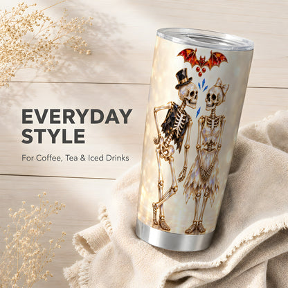 #pl[20oz|Steel] Glowing Skeleton 20oz Tumbler, Gothic Tumbler, Stainless Steel Travel Cup
