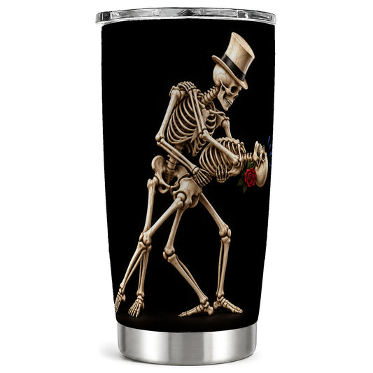 Dancing Skeleton Tumbler 20oz, Gothic Tumbler, Stainless Steel Travel Cup