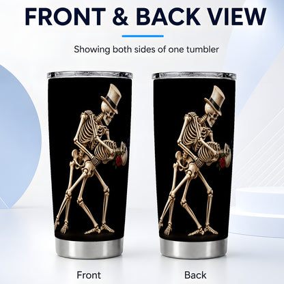 #pl[20oz|Steel] Dancing Skeleton Tumbler 20oz, Gothic Tumbler, Stainless Steel Travel Cup