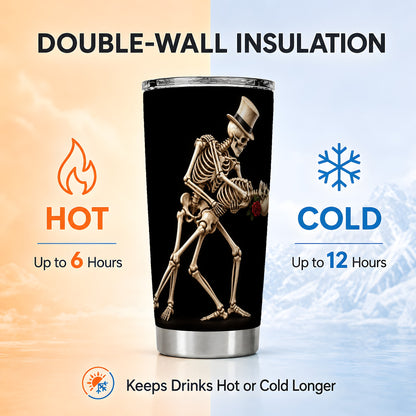 #pl[20oz|Steel] Dancing Skeleton Tumbler 20oz, Gothic Tumbler, Stainless Steel Travel Cup