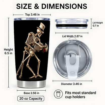 #pl[20oz|Steel] Dancing Skeleton Tumbler 20oz, Gothic Tumbler, Stainless Steel Travel Cup