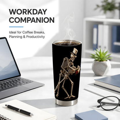 #pl[20oz|Steel] Dancing Skeleton Tumbler 20oz, Gothic Tumbler, Stainless Steel Travel Cup