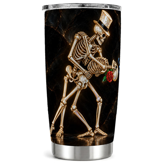 Skeleton Dance Tumbler 20oz, Gothic Tumbler, Stainless Steel Travel Cup