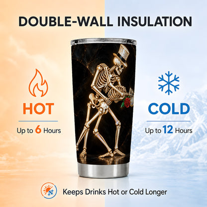 #pl[20oz|Steel] Skeleton Dance Tumbler 20oz, Gothic Tumbler, Stainless Steel Travel Cup