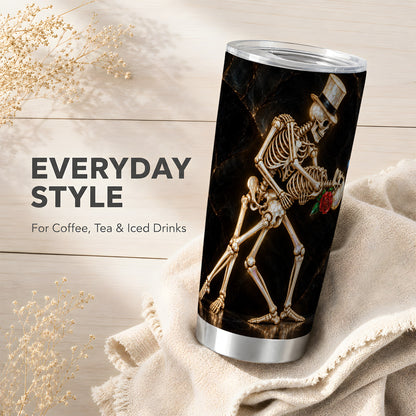 #pl[20oz|Steel] Skeleton Dance Tumbler 20oz, Gothic Tumbler, Stainless Steel Travel Cup