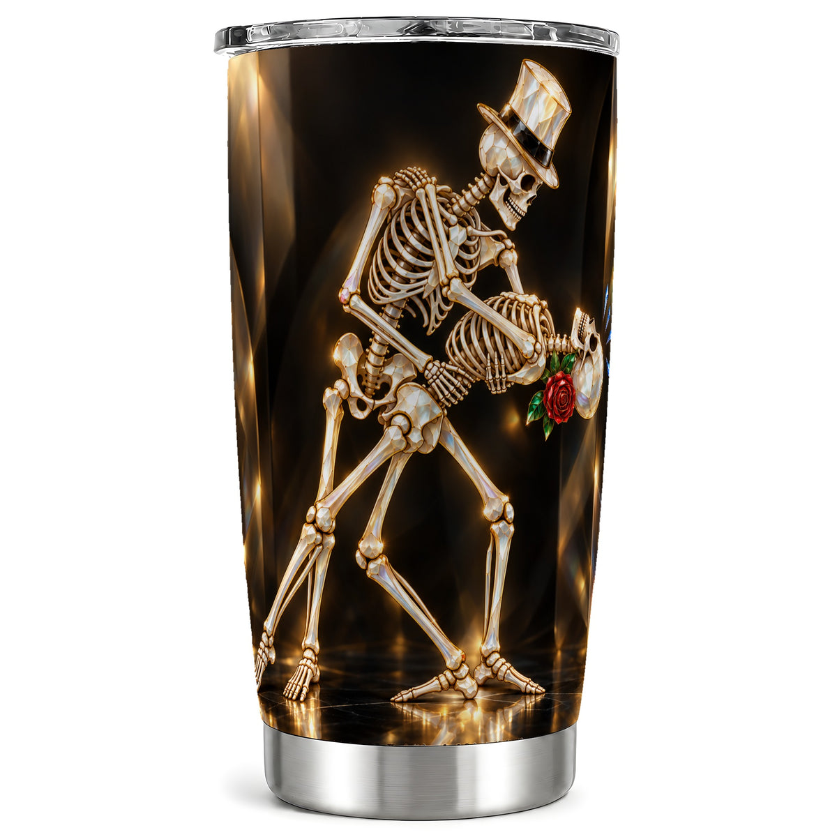 Skeleton Dance Tumbler 20oz, Gothic Tumbler, Stainless Steel Travel Cup
