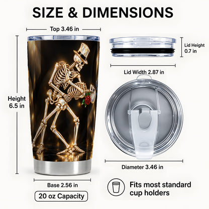 #pl[20oz|Steel] Skeleton Dance Tumbler 20oz, Gothic Tumbler, Stainless Steel Travel Cup
