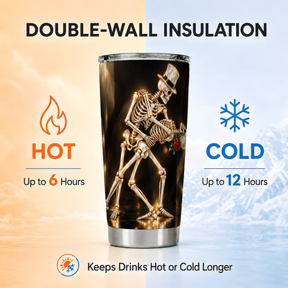 #pl[20oz|Steel] Skeleton Dance Tumbler 20oz, Gothic Tumbler, Stainless Steel Travel Cup