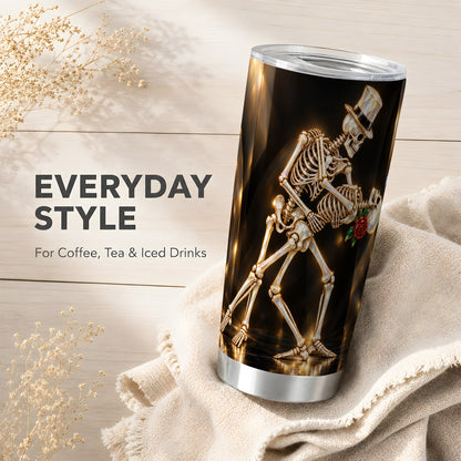 #pl[20oz|Steel] Skeleton Dance Tumbler 20oz, Gothic Tumbler, Stainless Steel Travel Cup