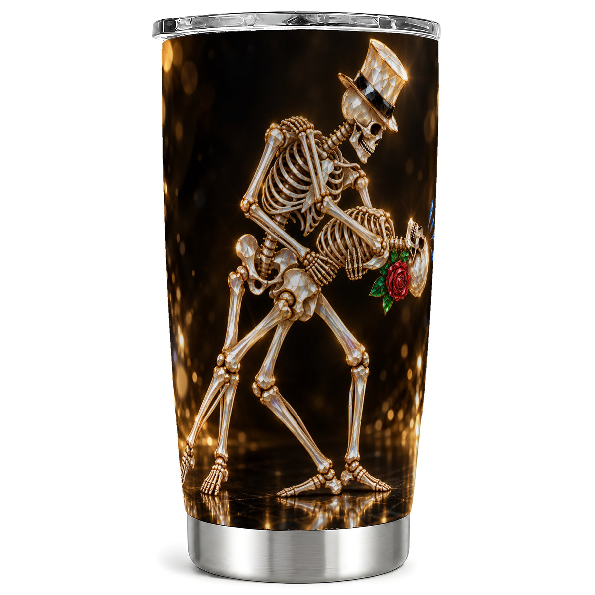 Skeleton Couple Tumbler 20oz, Gothic Tumbler, Stainless Steel Travel Cup