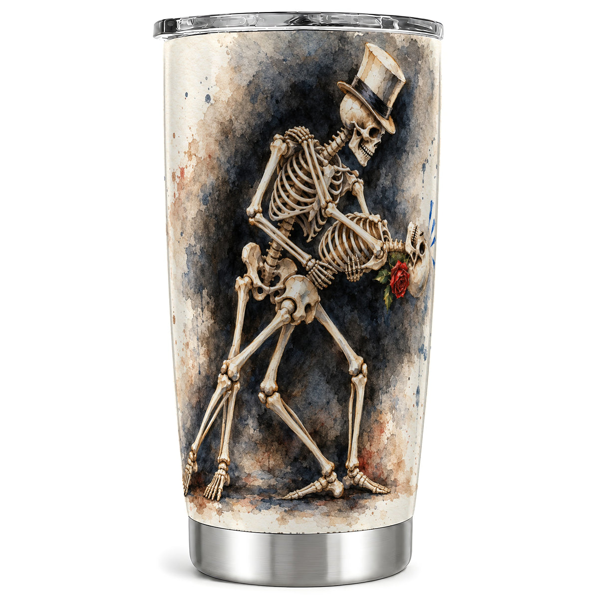 Dancing Skeleton 20oz Tumbler, Gothic Stainless Steel Travel Cup