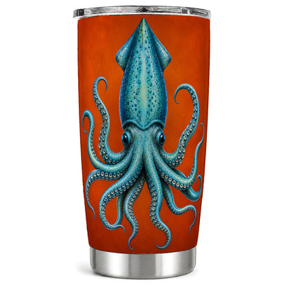 Blue Squid 20oz Tumbler, Ocean Creature Stainless Steel Travel Cup