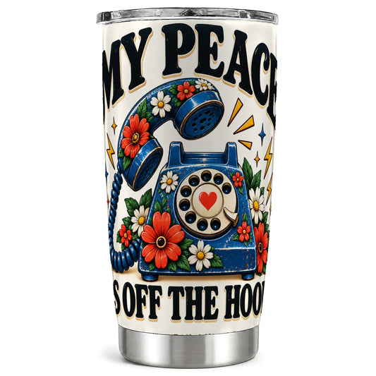Rotary Phone Tumbler 20oz, Retro Floral Tumbler, Stainless Steel Travel Cup