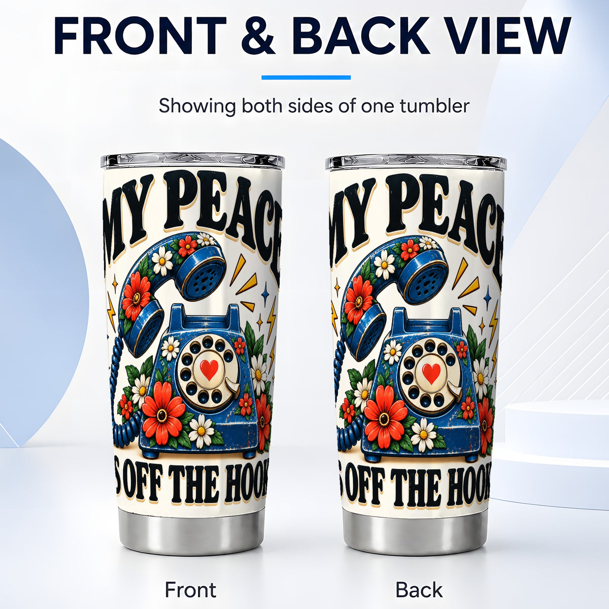 #pl[20oz|Steel] Rotary Phone Tumbler 20oz, Retro Floral Tumbler, Stainless Steel Travel Cup