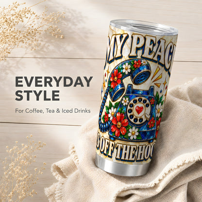 #pl[20oz|Steel] Retro Rotary Phone Tumbler 20oz, Floral Tumbler, Stainless Steel Travel Cup