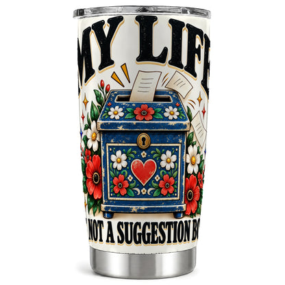 Floral Box Tumbler 20oz, Witty Tumbler, Stainless Steel Travel Cup